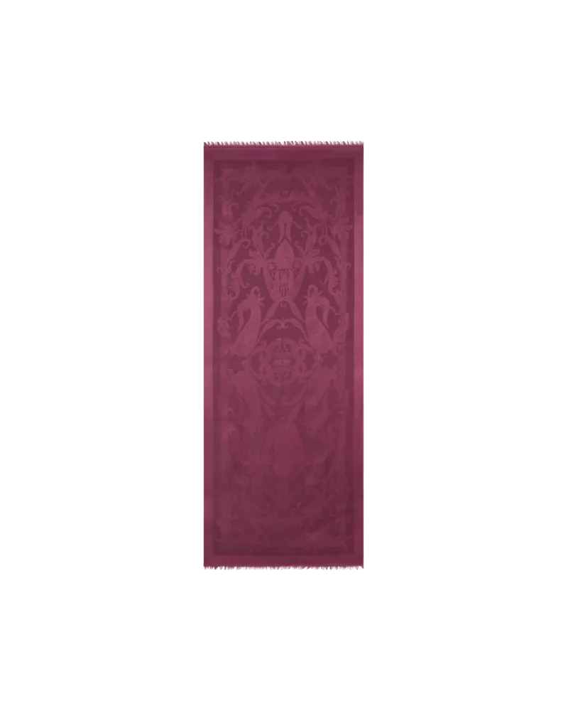 Etro Acquard-schal Aus Seide Und Wolle Mit Paisley-ramage-motiv, Damen, Violett Violett