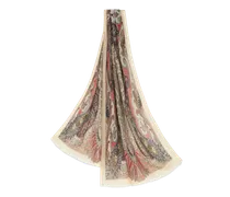 Mehrfarbiger Schal Aus Kaschmir, Damen, Beige