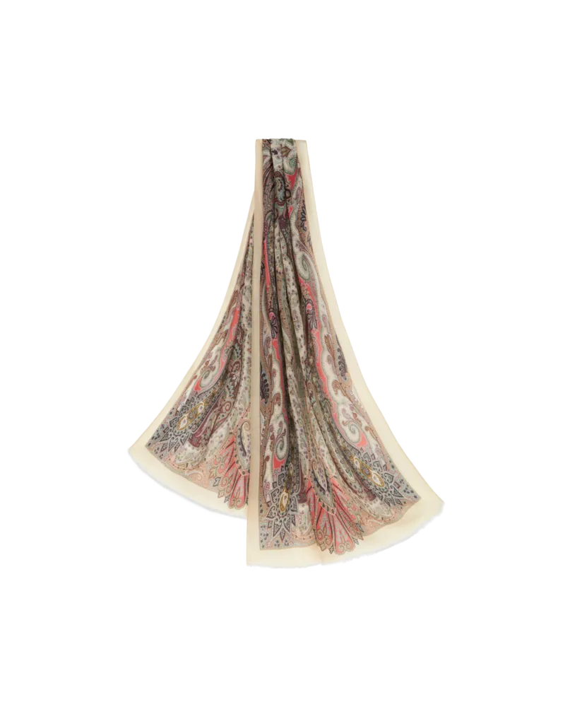 Etro Mehrfarbiger Schal Aus Kaschmir, Damen, Beige Beige