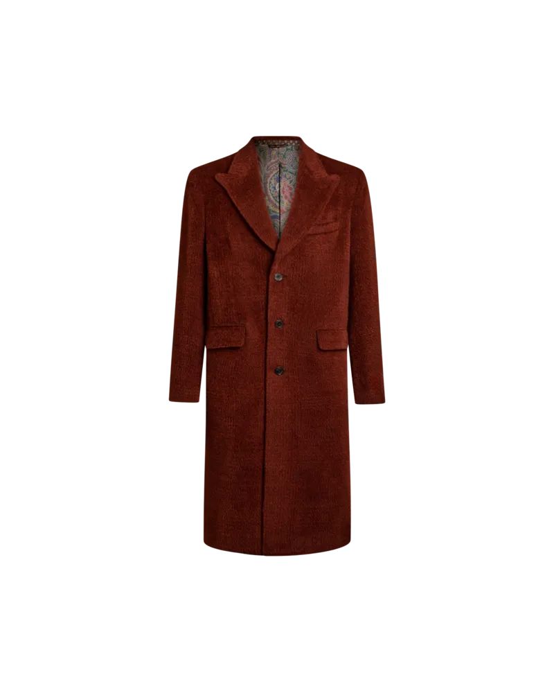 Etro Mantel Aus Wolle Und Alpaka Mit Karo-textur, Herren, Rot, Größe Rot