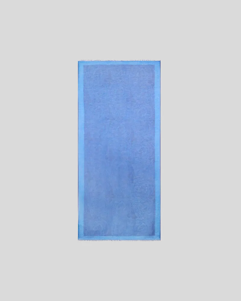 Etro Schal Aus Einer Leinenmischung Mit Paisley-motiv, Herren, Hellblau Hellblau