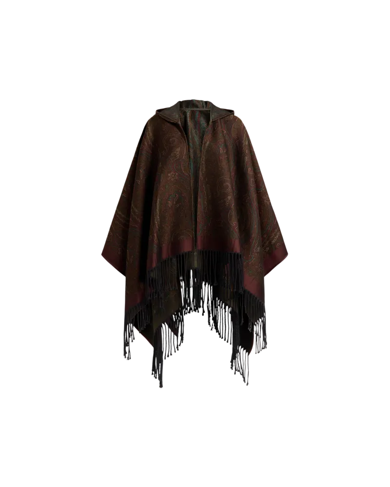 Etro Jacquard-cape Aus Einer Wollmischung Mit Arnica-motiv Birkenstock By Etro, Damen, Braun Braun