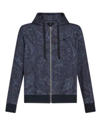 Etro Sweatjacke Mit Paisleymuster Und Kapuze, Herren, Navyblau Navyblau