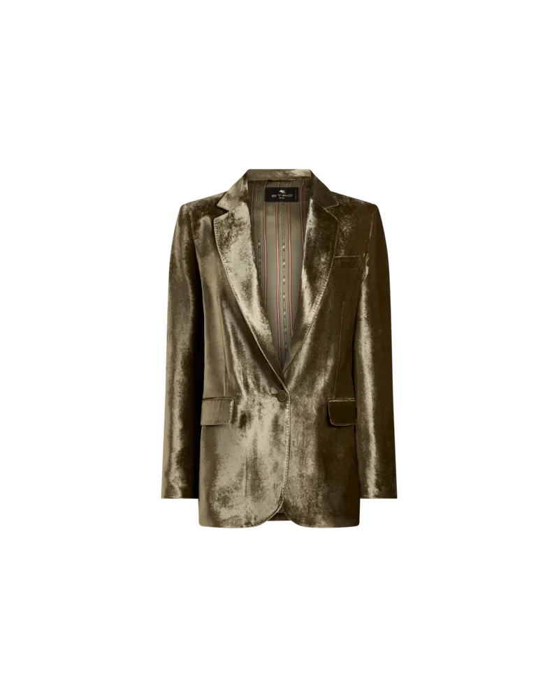 Etro Jacke Aus Samt, Damen, Grün, Größe Grün