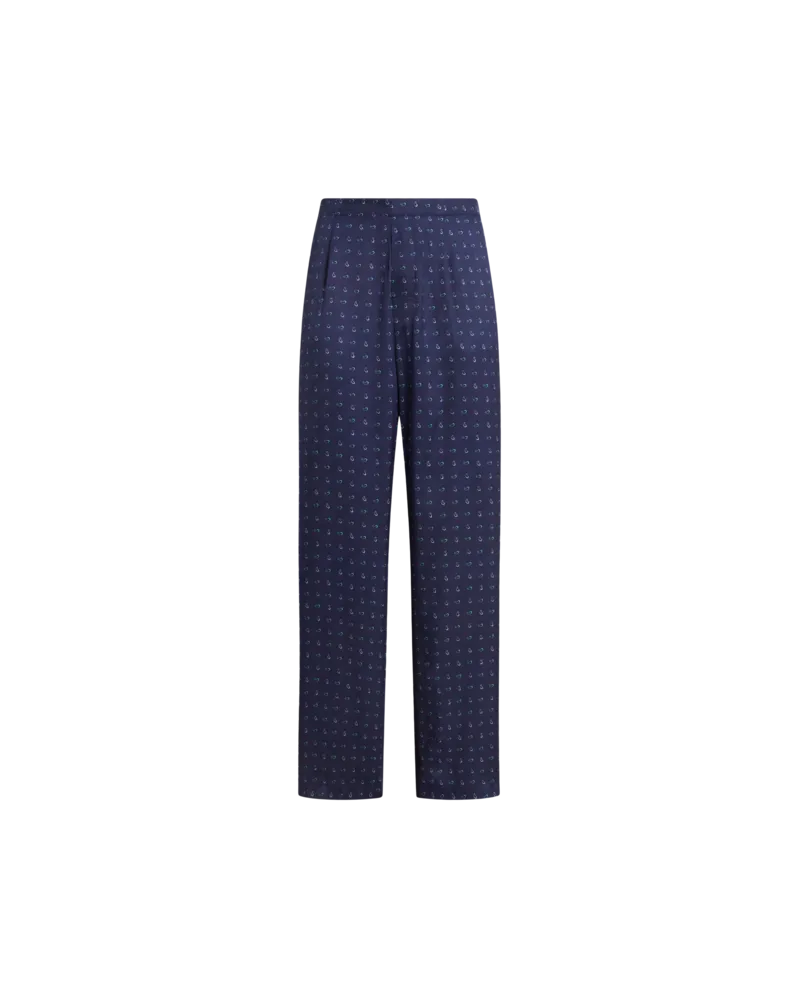 Etro Hose Aus Twill Mit Mikro-paisley, Herren, Navyblau, Größe Navyblau