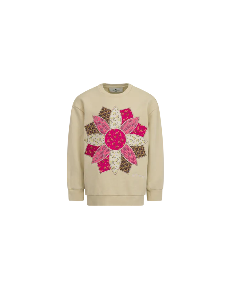 Etro Sweatshirt Mit Prints Legacy, Patchwork Und Blume, Beige, Größe Beige