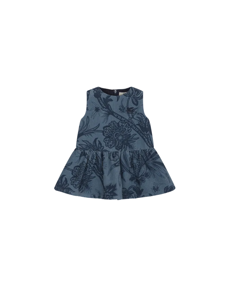 Etro Samtkleid Mit Ramage-print, Hellblau, Größe Hellblau