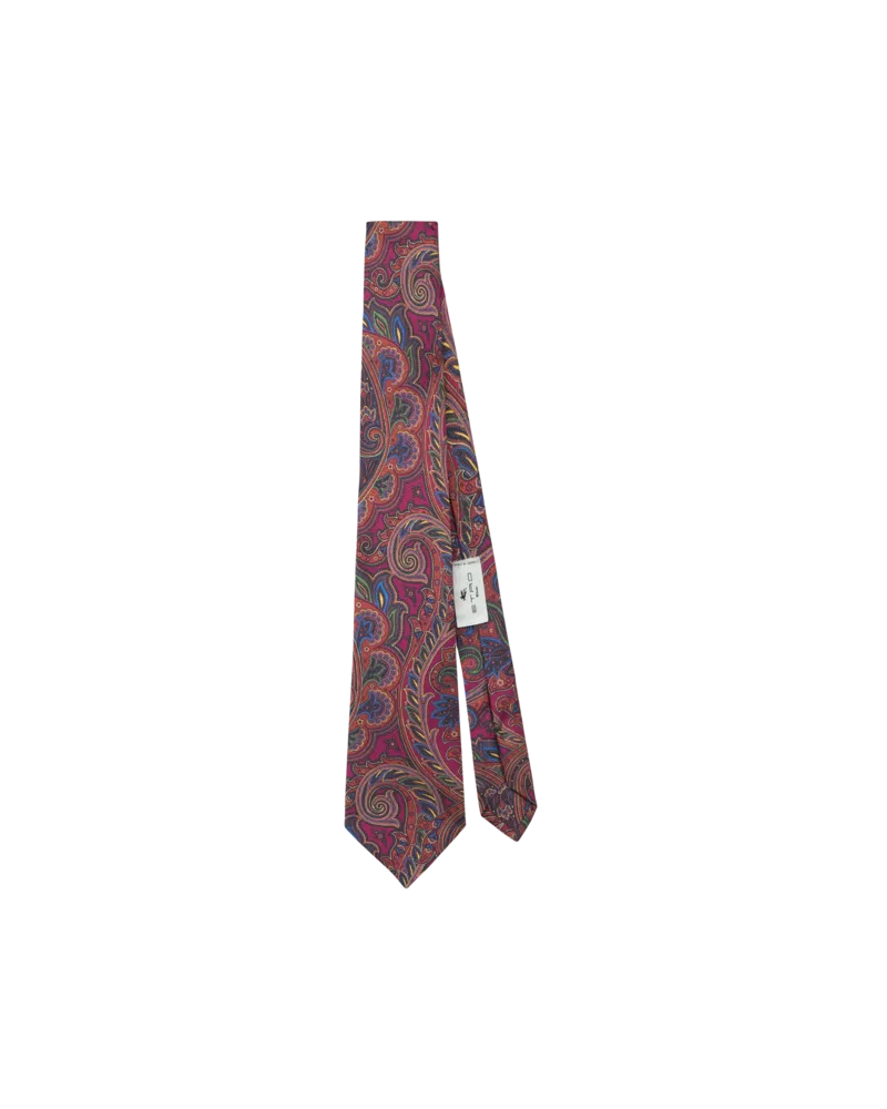 Etro Krawatte Aus Bedruckter Seide, Herren, Bordeaux Bordeaux