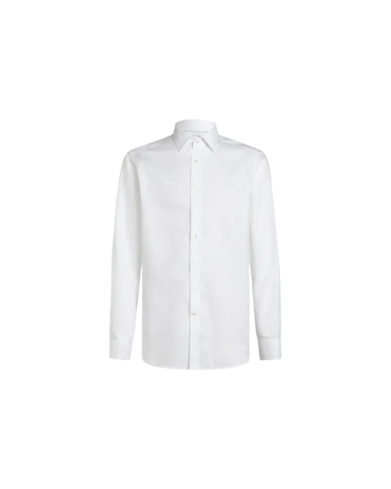 Etro Hemd Aus Baumwolljacquard, Herren, Weiß, Größe Weiß