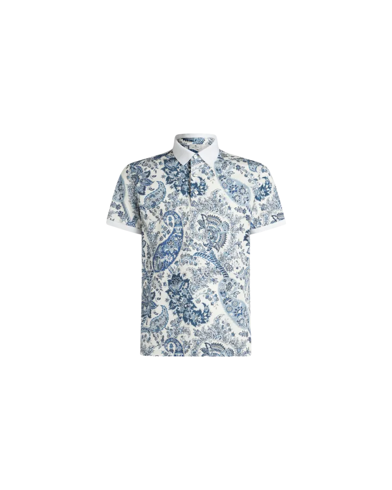 Etro Poloshirt Mit Floralem Paisleymuster, Herren, Hellblau, Größe Hellblau
