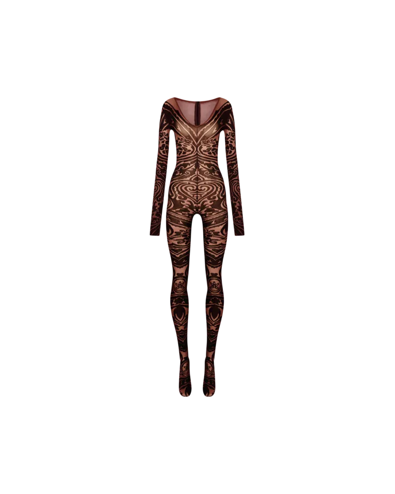 Etro Bodysuit Paisley Tattoo, Damen, Dunkelbraun, Größe Dunkelbraun