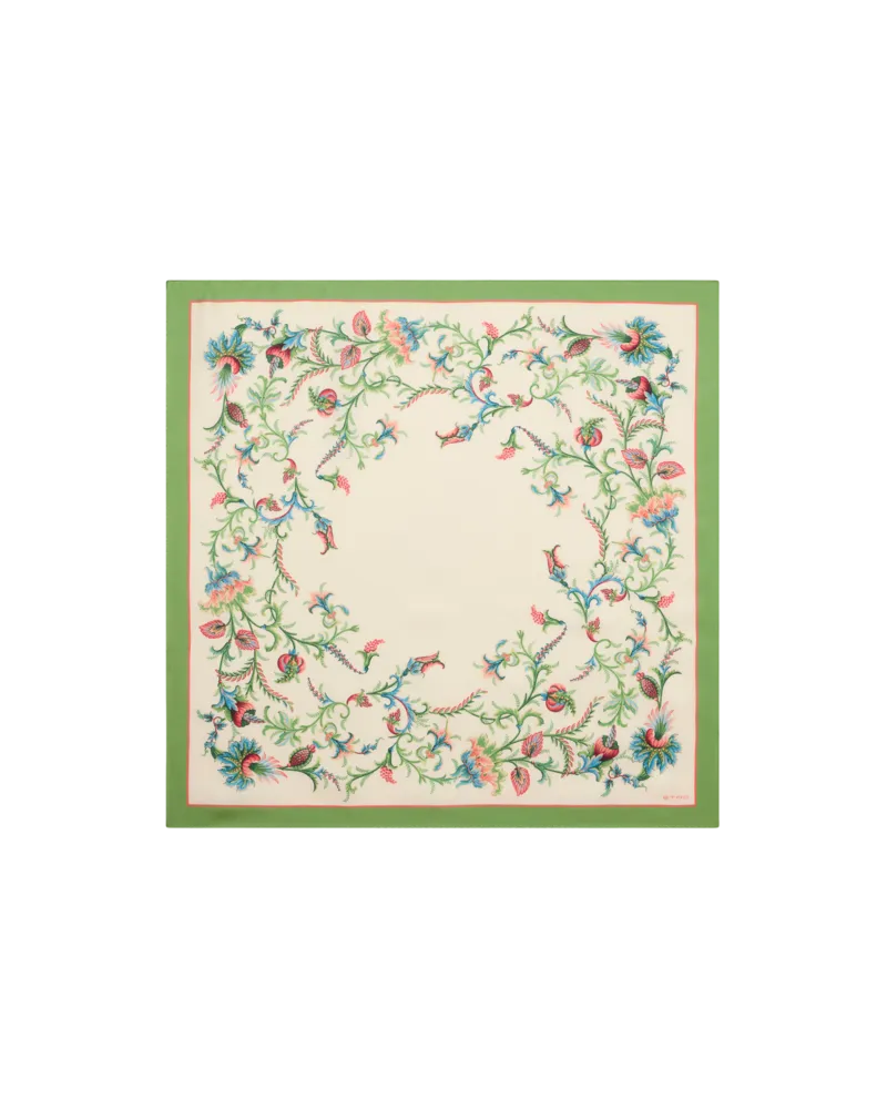 Etro Tuch Aus Seide Mit Kreisförmigem, Floralem Motiv, Damen, Grün Grün