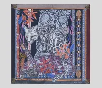 Pochette Aus Seide Mit Platziertem Leoparden-print, Herren, Multicolor