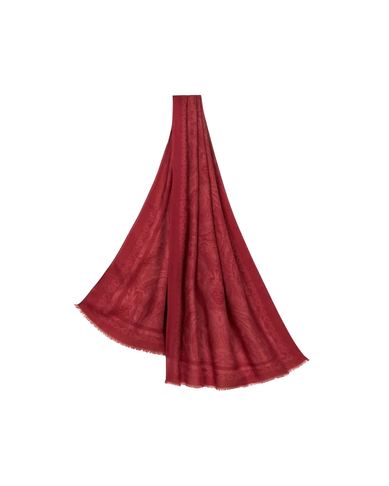 Etro Schal Mit Ton-in-ton-muster, Herren, Rot Rot