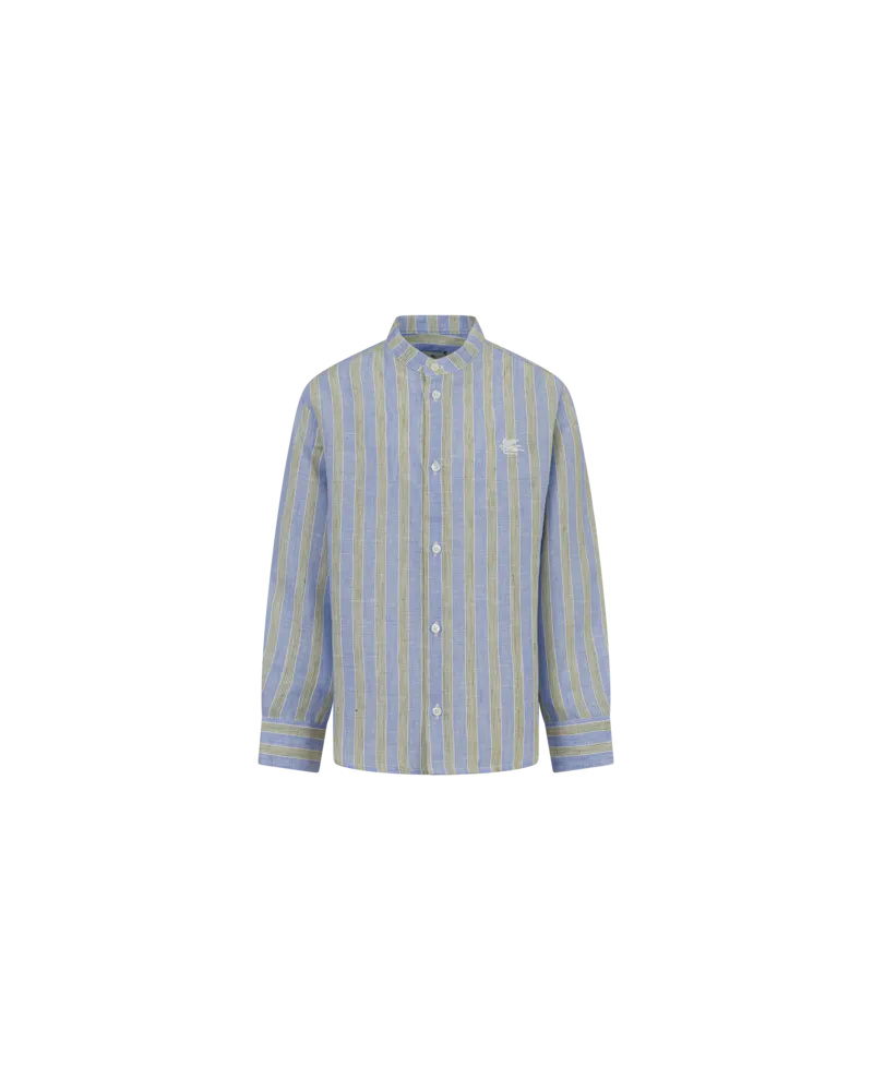 Etro Gestreiftes Leinenhemd, Multicolor, Größe Multicolor