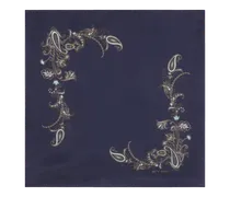 Pochette Aus Bedruckter Seide, Herren, Blau