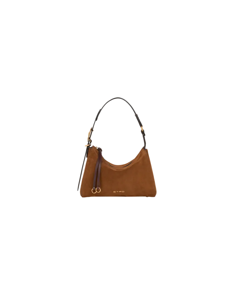 Etro Kleine Tasche Rosette Aus Veloursleder, Damen, Kamel Kamel