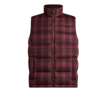 Ärmellose Daunenjacke Aus Wolle Und Kaschmir Mit Karomuster, Herren, Bordeaux, Größe