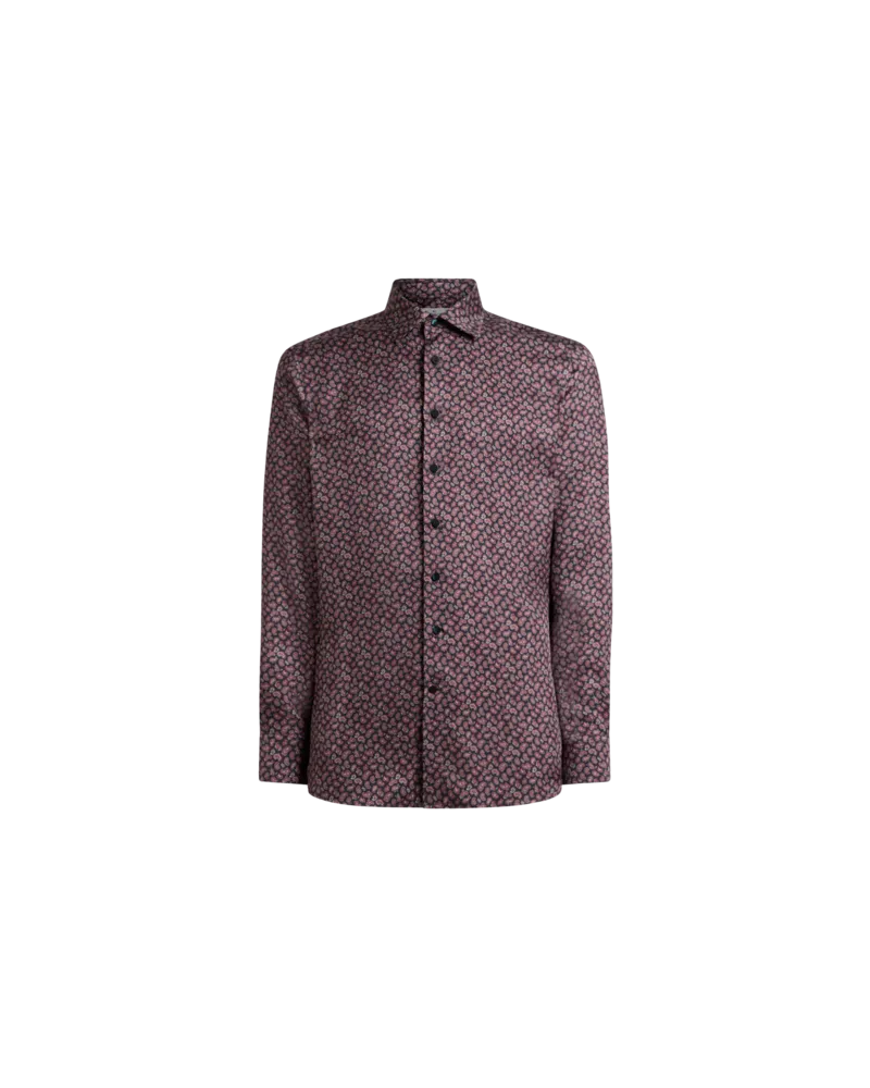 Etro Hemd Mit Mikro-paisleymuster, Herren, Rot, Größe Rot