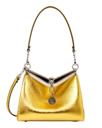 Etro Tasche Vela Klein Laminiert, Damen, Gold Gold