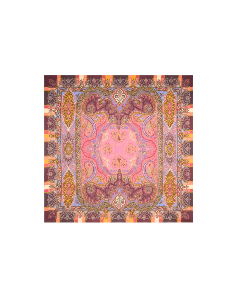 Etro Schultertuch Aus Wolle Und Seide Mit Print, Damen, Rosa Rosa