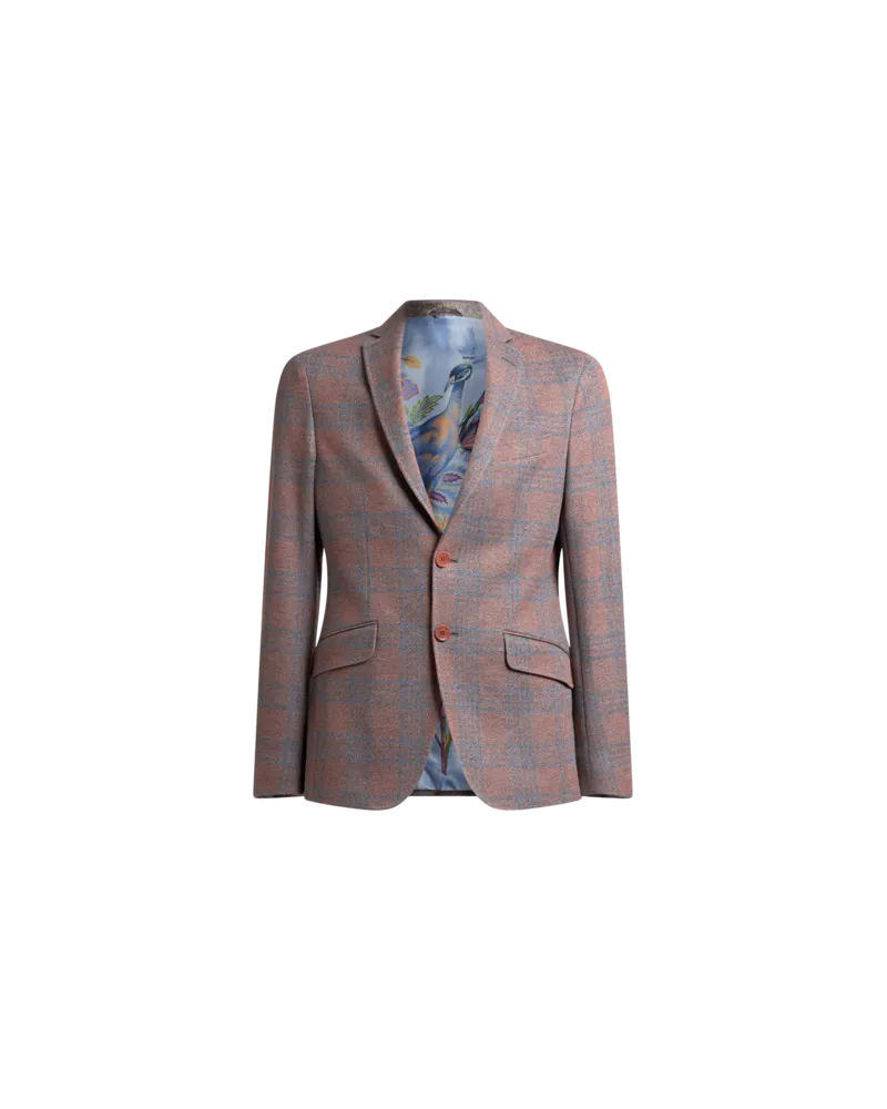 Etro Jacke Aus Jersey Mit Glencheckmuster In Jacquard, Herren, Orange, Größe Orange