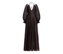 Langes Kleid Aus Spitze Mit Paisley-motiv, Damen, Braun, Größe