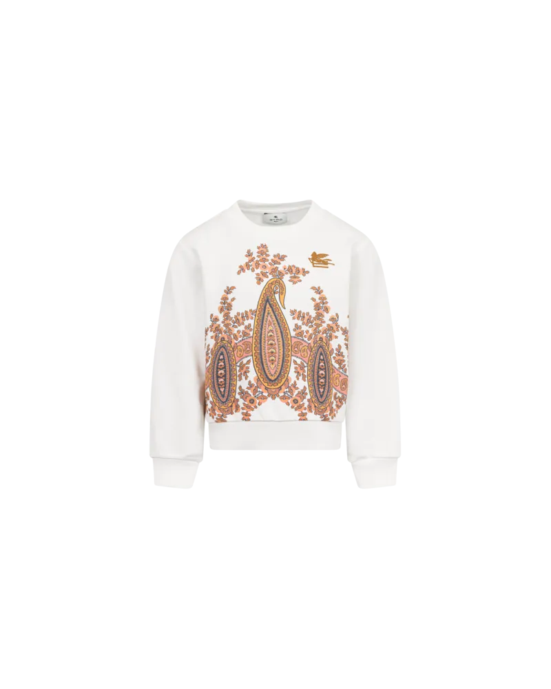 Etro Sweatshirt Aus Baumwolle Mit Floralem Paisleymuster, Weiß, Größe Weiß