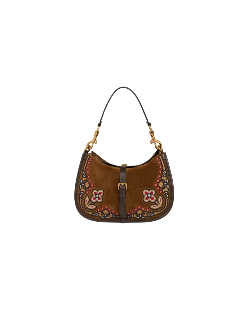 Etro Tasche Pony Mittelgross Aus Veloursleder Mit Stickerei, Damen 