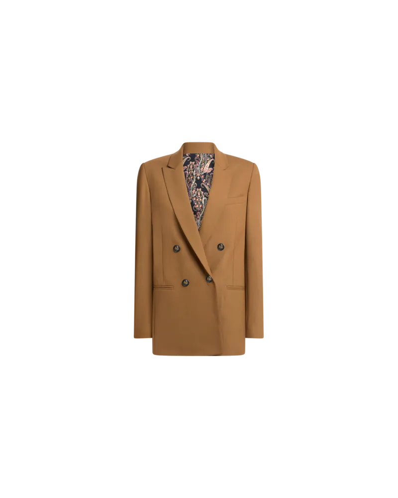 Etro Zweireihige Jacke Aus Elastischer Wolle Mit Pegaso-knöpfen, Damen, Größe 