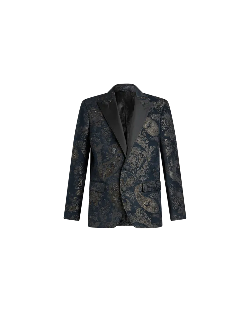 Etro Jacquard-blazer Mit Stickerei, Herren, Schwarz, Größe Schwarz