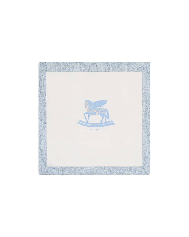 Etro Decke Aus Jersey Aus Baumwolle Mit Pegaso, Hellblau, Größe Hellblau