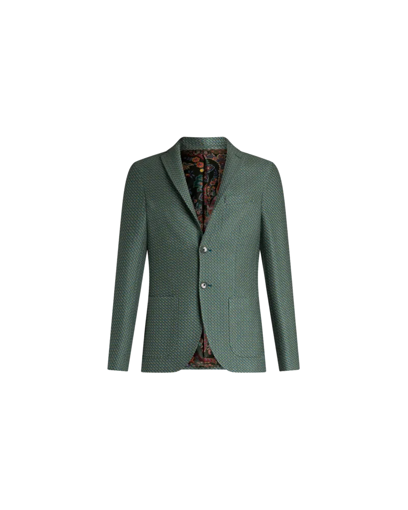 Etro Blazer Aus Baumwolljersey, Herren, Grün, Größe Grün