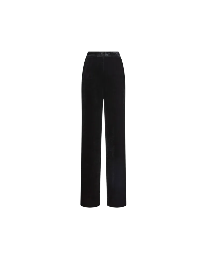 Etro Palazzo-hose Aus Samt, Damen, Schwarz, Größe Schwarz