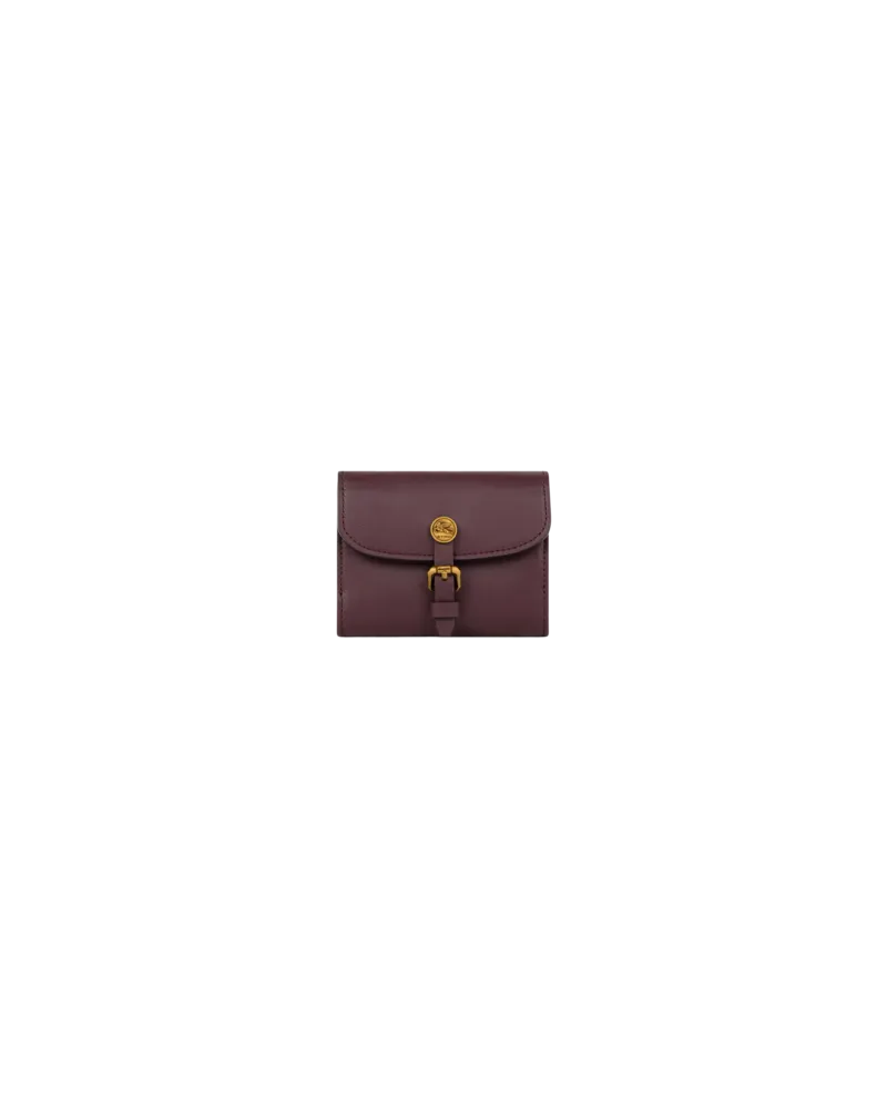 Etro Kleine Geldbörse Pony Aus Leder, Damen, Bordeaux Bordeaux