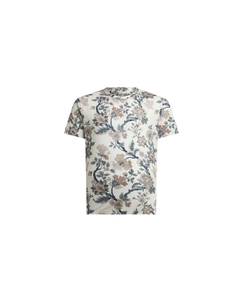 Etro T-shirt Mit Blumendruck, Herren, Beige, Größe Beige