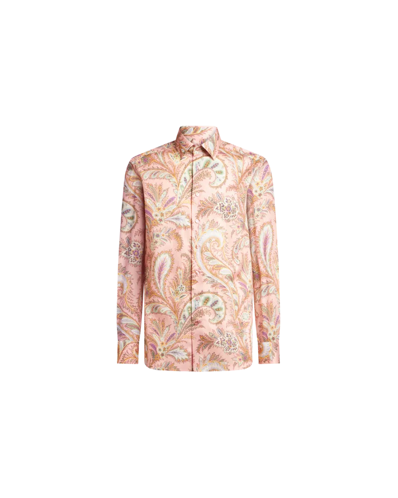Etro Hemd Aus Baumwolle Mit Floralem Paisleymuster, Herren, Rosa, Größe Rosa