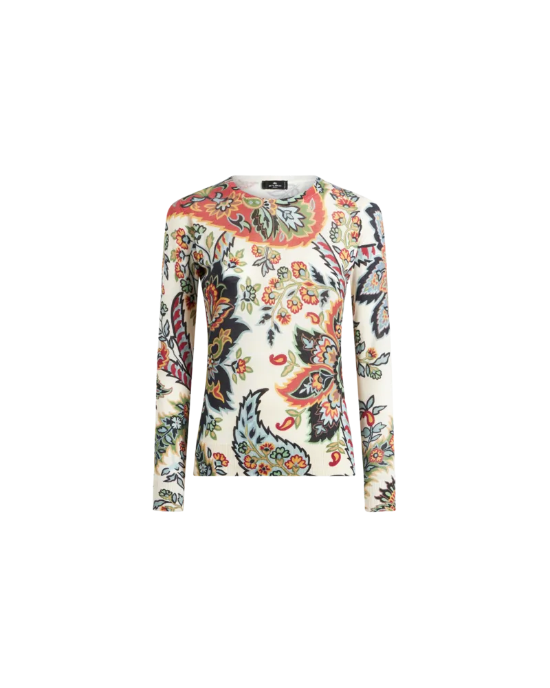 Etro Paisley-pullover Aus Kaschmir Und Seide, Damen, Beige Beige