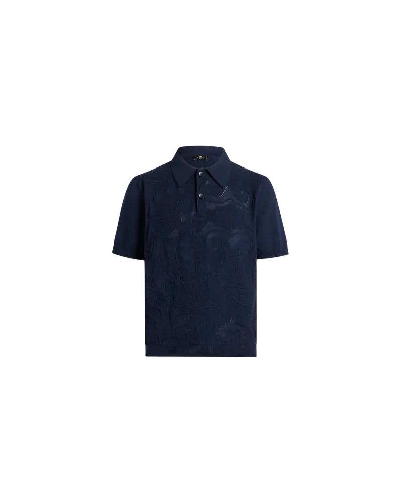 Etro Poloshirt Aus Strick, Herren, Blau, Größe Blau