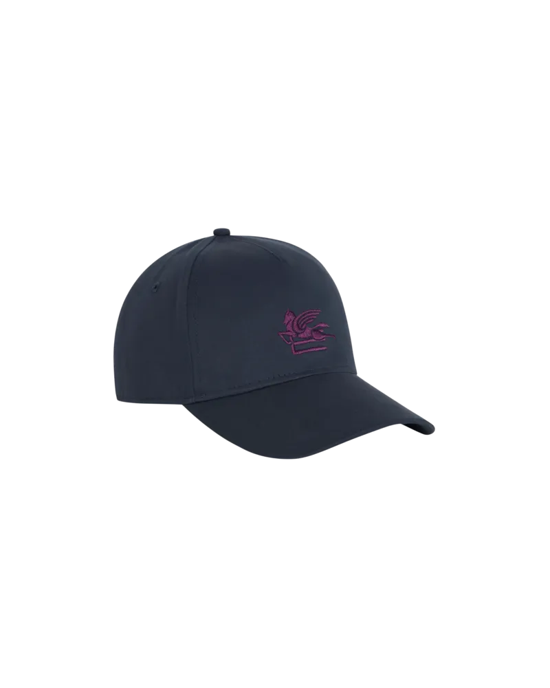 Etro Baseball-kappe Aus Baumwolle Mit Pegaso-stickerei, Herren, Blau Blau