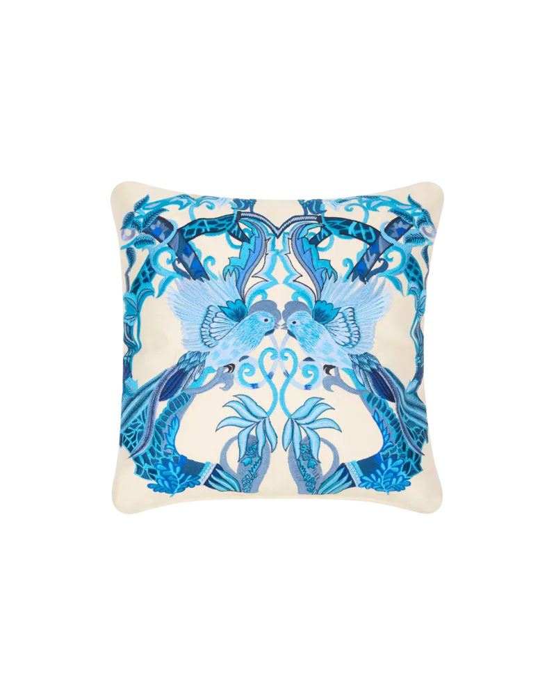 Etro Kissen Aus Baumwolle Und Seide Mit Aufgestickten Vögeln, Multicolor Multicolor