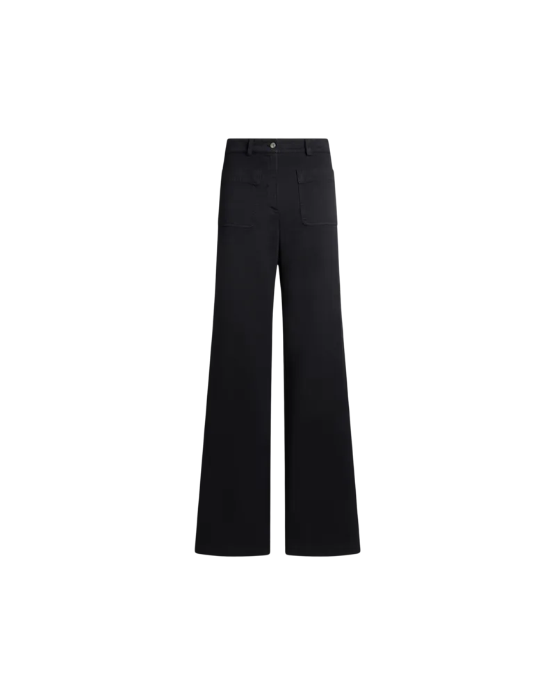 Etro Unifarbene Weite Hose, Damen, Navyblau, Größe Navyblau
