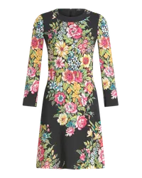 Etro Kleid Mit Bouquet-druck, Schwarz Schwarz