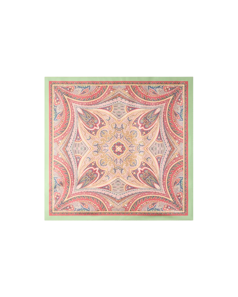 Etro Tuch Aus Seide Mit Platziertem Druck, Damen, Bordeaux Bordeaux
