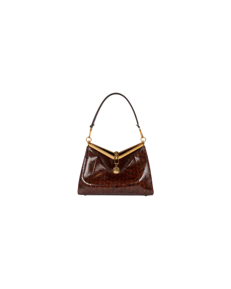 Etro Tasche Vela Mittelgross Aus Elaphe-leder, Damen, Dunkelbraun Dunkelbraun