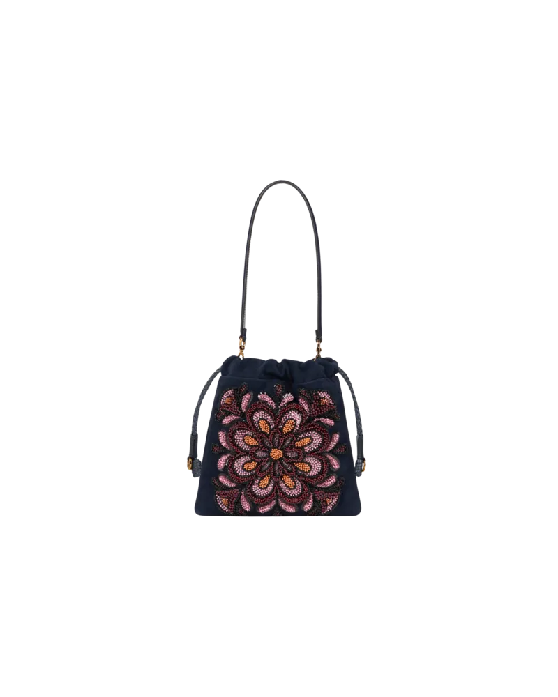 Etro Tasche Kalispera Klein Mit Stickerei, Damen, Blau Blau