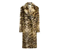 Mantel Aus Faux Fur Mit Leopardenmotiv, Damen, Beige, Größe