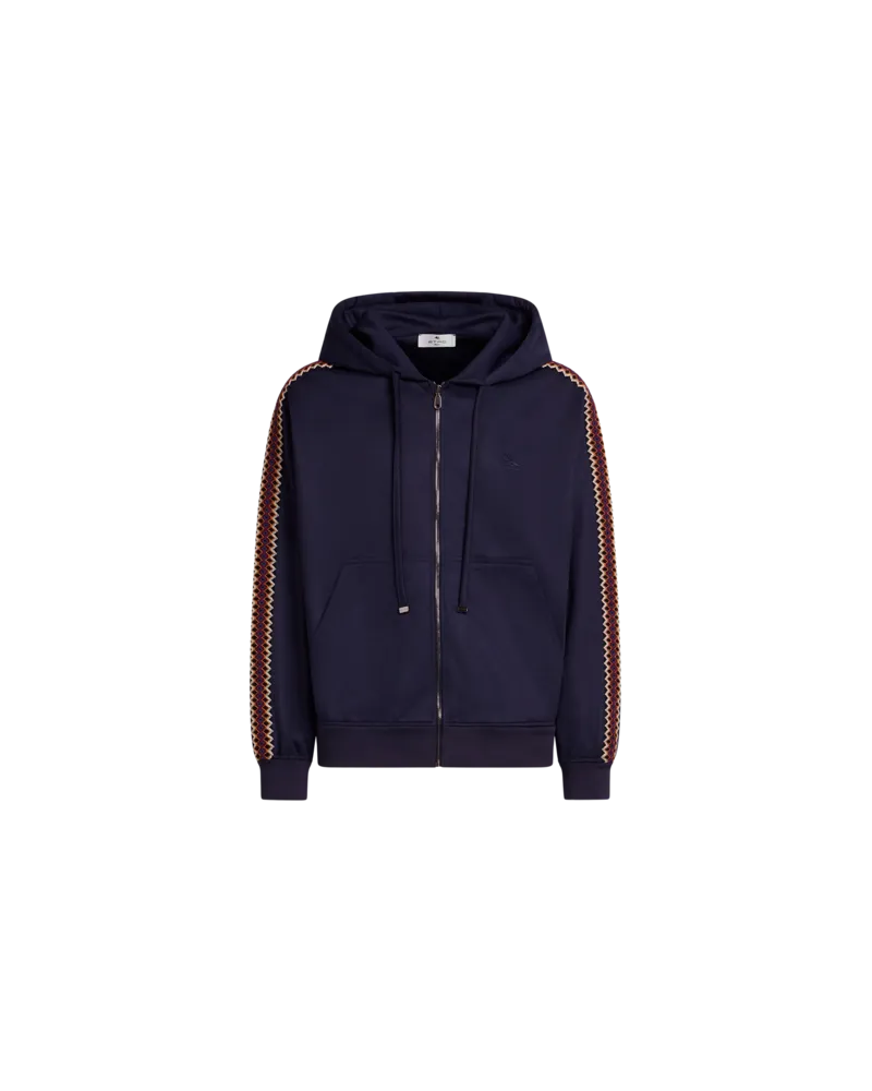 Etro Sweatshirt Mit Kapuze Und Pegaso-stickerei, Herren, Blau, Größe Blau