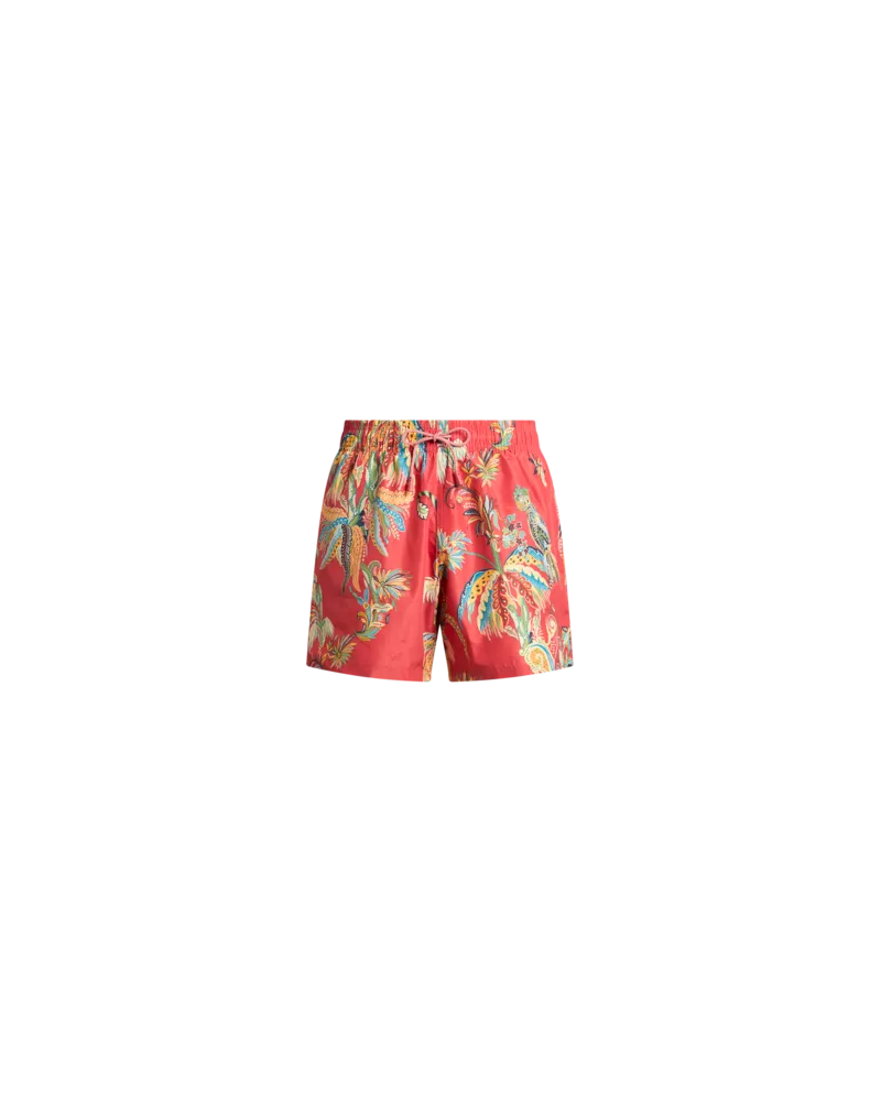 Etro Badeshorts Mit Platziertem Print Mit Papageien Und Palmen, Herren, Rot, Größe Rot