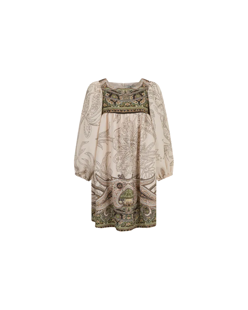 Etro Kleid Aus Crepe-stoff Mit Kontrastierender Einfassung, Cremefarben, Größe Cremefarben